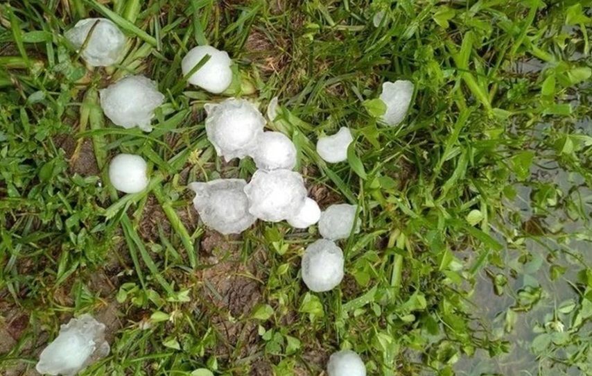 В Волгоградской области град размером с куриное яйцо повредил автомобиль