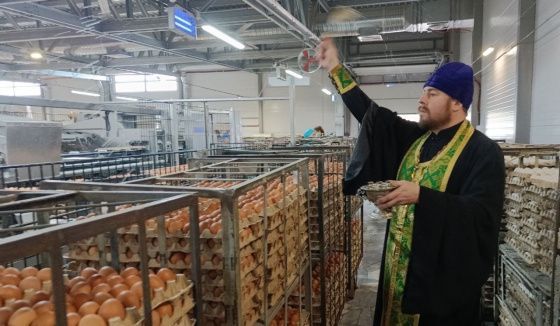 Не изменяя традициям: на "Птицефабрике Чайковская" прошёл обряд освящения яиц